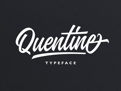 Quentine Typeface branding brush brush script condensed display font handlettering heading lettering logo logo font logotype modern poster retro script sharp typeface typography vintage