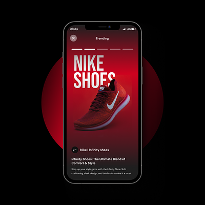 Promo Screen branding graphic design iphone motion graphics nike promo shoe story ui uiux
