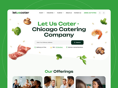 Ui Design for Catering Project 3d branding catering cateringcompany design food illustration logo modern products sipmle ui uiux ux webdesign