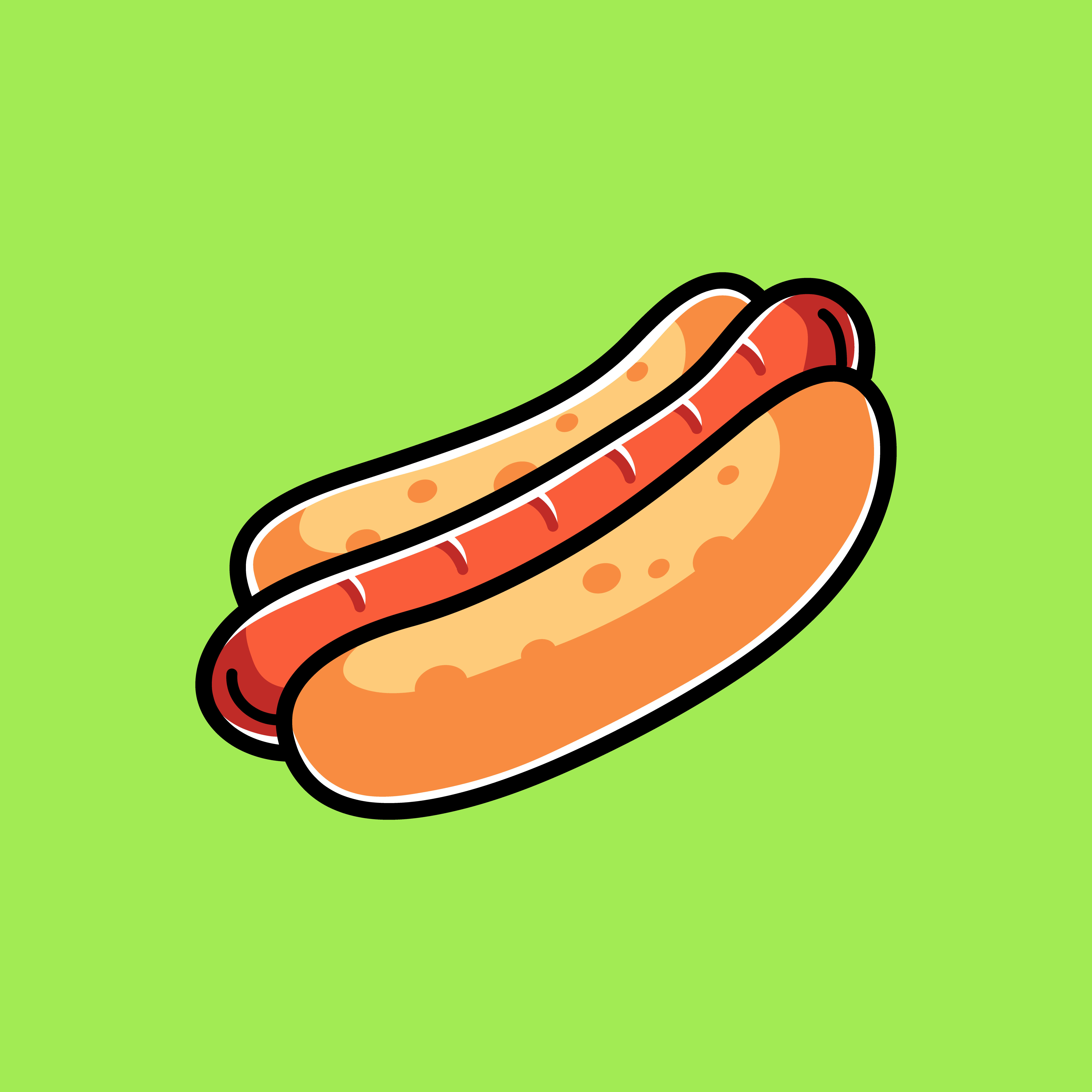 Hot Dog Doodle Cartoon Illustration by Kruweks Studio on Dribbble