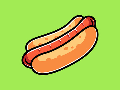 Hot Dog Doodle Cartoon Illustration art artwork branding cartoon collection colorful cute design doodle fast food graphic design hot dog hotdog illustration junk food logo set vector yummy