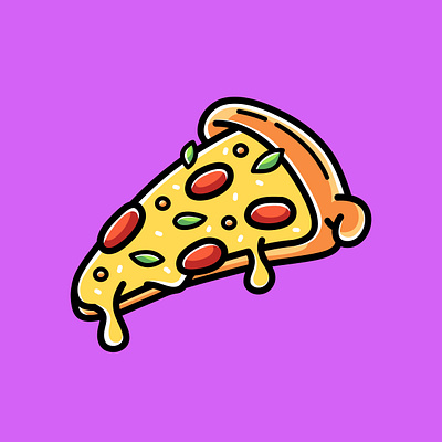Pizza Doodle Cartoon Illustration art artwork best branding cartoon collection colorful cute design doodle dribble fast food for you illustration logo pizza set slice ui vector