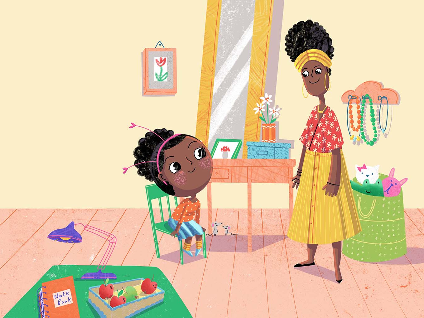 Picture book illustration Mom and daughter by Xenia Voronicheva on Dribbble