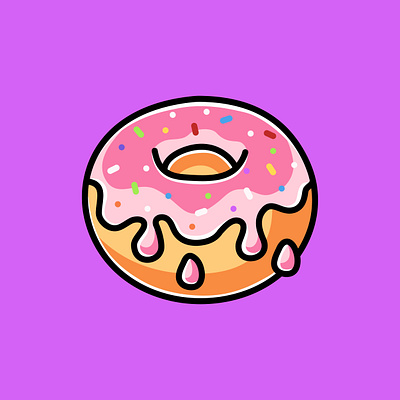 Donuts Doodle Cartoon Illustration art artwork best branding collection colorful cute design donuts doodle doughnut funny icon illustration kawai logo master set ui vector