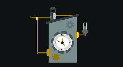 Nostalgia Clock 1920s css3 html5 illustration