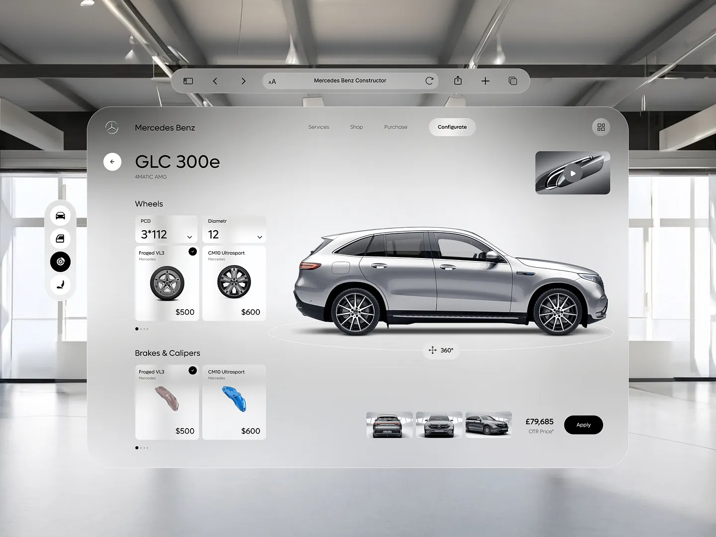 Interactive Car Dealer Website: Mercedes GLC 300e Configurator