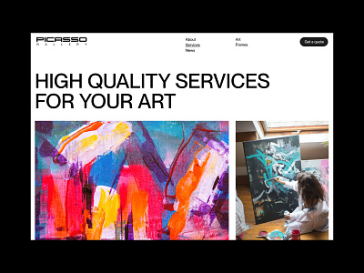 Picasso Gallery Services design minimal ui web website