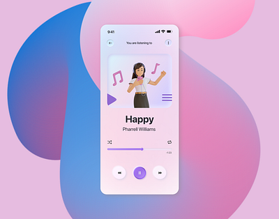 Music player (SoftUI) graphic design ui