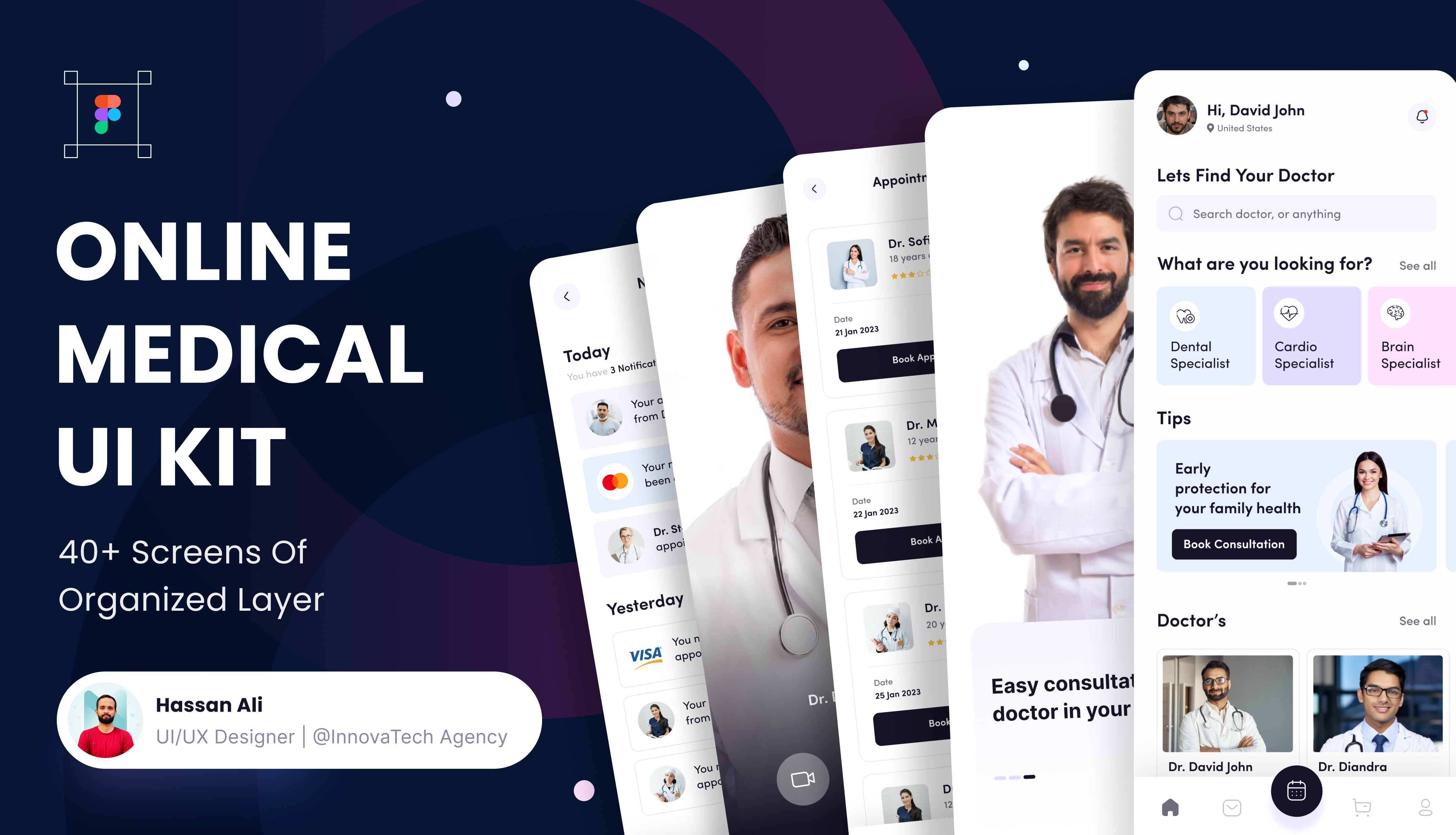 Online Medical UI Kit 3d agency agency app animation app designs app screens branding graphic design medical medical app medical app designs medical service app medical ui mobile app mobile apps designs online appointment online medical consultancy app online medical ui kit ui uiux