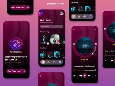 Music app ui design appdesign design music app ui