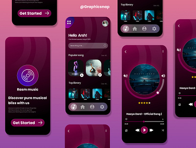Music app ui design appdesign design music app ui
