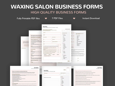 WAXING SALON BUSINESS FORMS beauty business forms beauty forms brow waxing forms waxing aftercare cards waxing consent form waxing consultation form waxing salon forms waxing waiver form