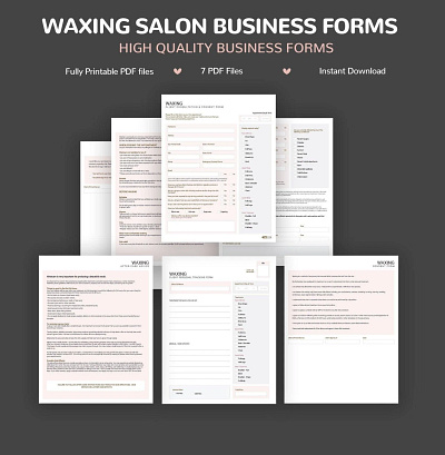 WAXING SALON BUSINESS FORMS beauty business forms beauty forms brow waxing forms waxing aftercare cards waxing consent form waxing consultation form waxing salon forms waxing waiver form