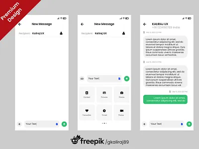 Message App Design Free Download app design kaliraj message app message app desgin mobile app mobile ui text message app ui