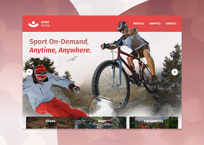 Sport - Landing page bike design ecommerce landing landing page design rental ski snowboarding sport sport design ui uiux ux web webdesign