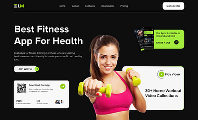 Landing Page Design adobe xd art branding design figma graphic design health tracker illustration landing page redesign user interface user reaserch