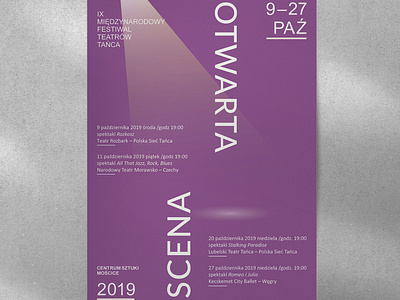 Poster for theater event in Tarnów called "Opened Stage" design graphic design information poster poster design promotion typography