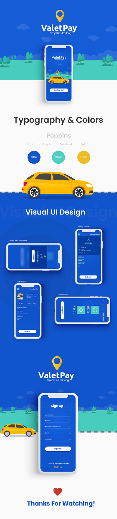 Valet Pay - Mobile App UI/UX Design branding illustration mobile app ui uiux valet parking vector