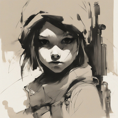 War Girl 3 art digital girl illustration portrait sketch war