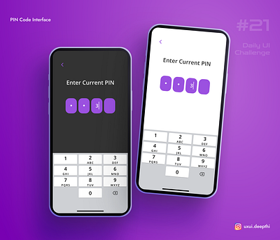 PIN Code Interface | Daily UI Challenge # 21/90 ui design ux design uxui designer