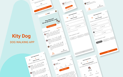 KityDog - Dog walking app app design logo typography ui ux vector