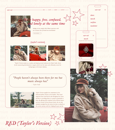 Red (Taylor's Version) Website Design app design figma landing page red taylorswift ui uidesign uiux website