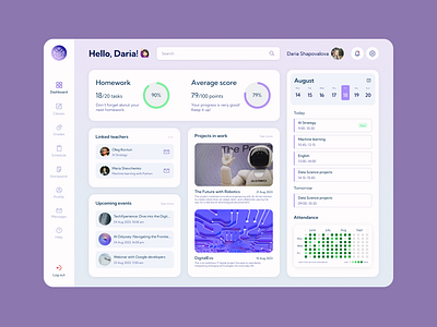 Dashboard for EdTech dashboard design edtech education modern ui ux webdesign