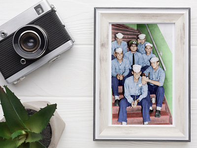 Sailors on break argentine sailor digital art graphic design marine naval photo restoration photoshop sailor