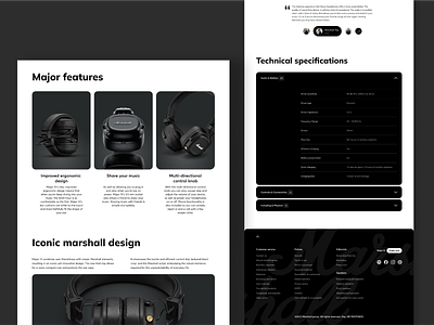 "Marshall" Major IV Concept Redesign branding design grange illustration landing logo minimalistic redesign typography ui user flow uwx ux web web design