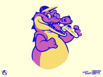 Pizza Croc! character design crocodile graphics illustration pizza t shirt design tee design vector vector design