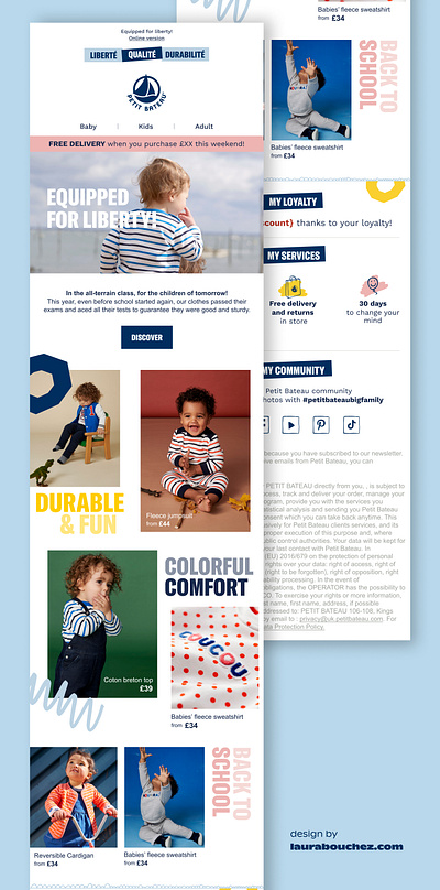A creative email campaign - Email design - Petit Bateau - Babies clothes creative design email email design email for kids graphic design petit bateau ui