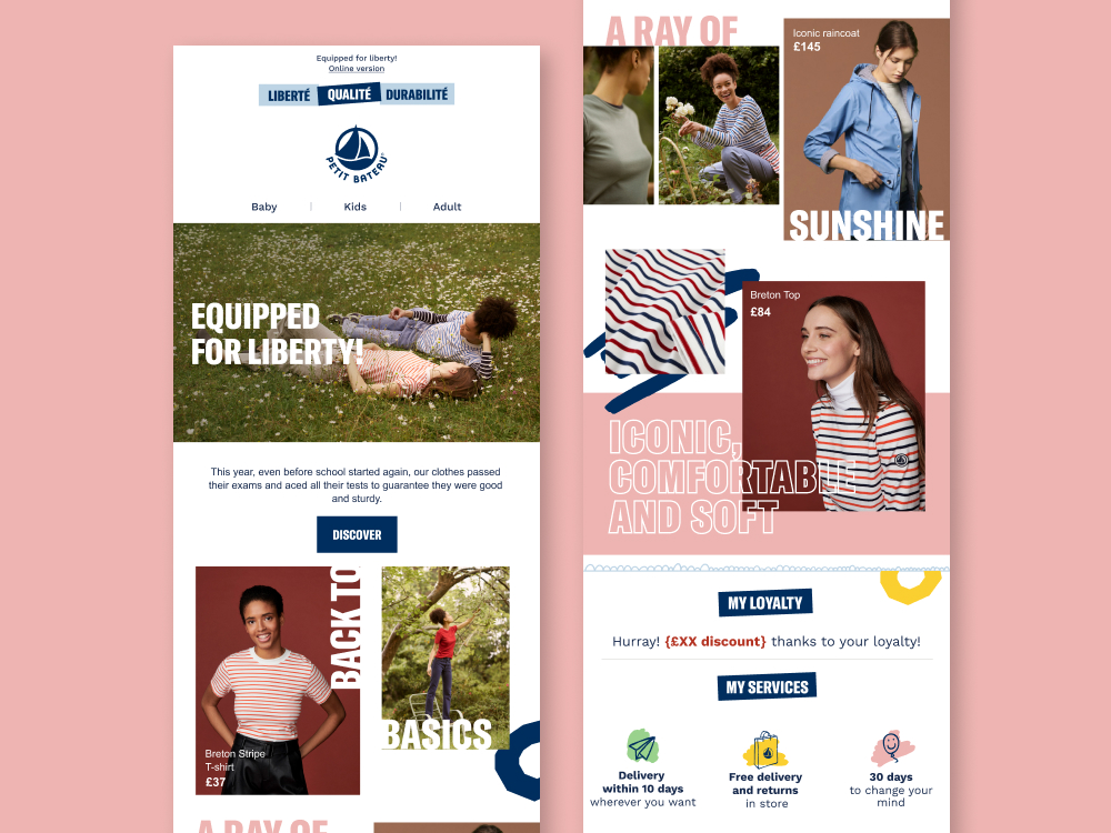 A creative email campaign - Email design - Petit Bateau - Adults by Laura  Bouchez on Dribbble