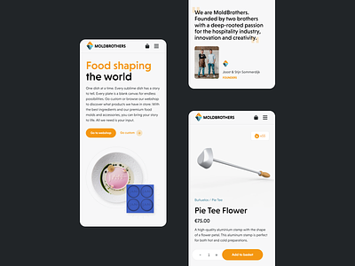 MoldBrothers - Mobile design food food molds minimal mobile mobile design ui ux web design