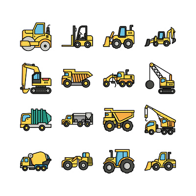 Icons icon machinery vector