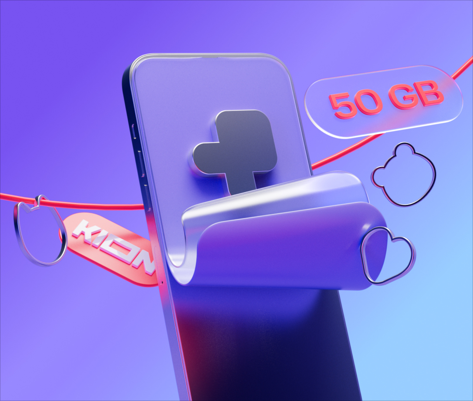 mts launcher banner 3d cinema4d phone redshift telecom wallpapers