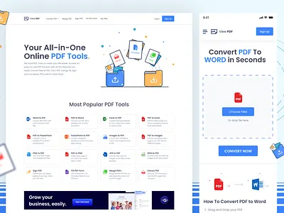 PDF Converter Tool Website Design app design converter tool design landing page online pdf tools website design pdf pdf converter tool pdf converter website design pdf landing page pdf landing page design pdf mobile app responsive design ui ui ux design web design web ui design website design