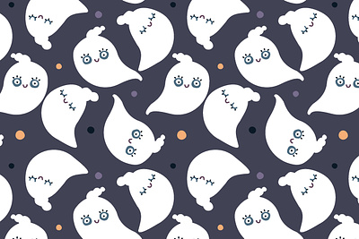 Ghost pattern baby branding cute design halloween illustration kids pattern seamless