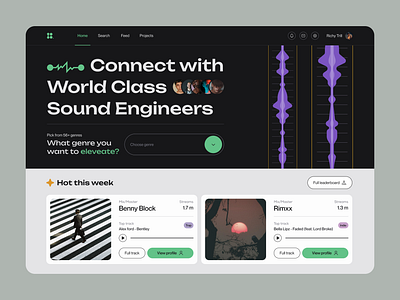 Mix Master Music Platform UI Design app dark design flat futuristic minimal minimalistic mix music sound trendy ui ux