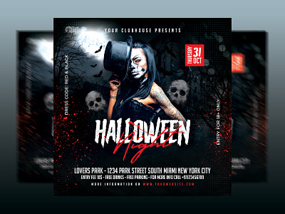 Halloween Flyer club club flyer flyer design flyer template ghost halloween halloween event halloween flyer halloween horror night halloween night halloween party halloween week halloween weekend holiday horror night party instagram pumpkin party scary night spooky month spooky night