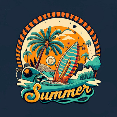 VECTOR SUMMER ILLUSTRATION FOR T-SHIRT DESIGN love nature. summer t shirt vector