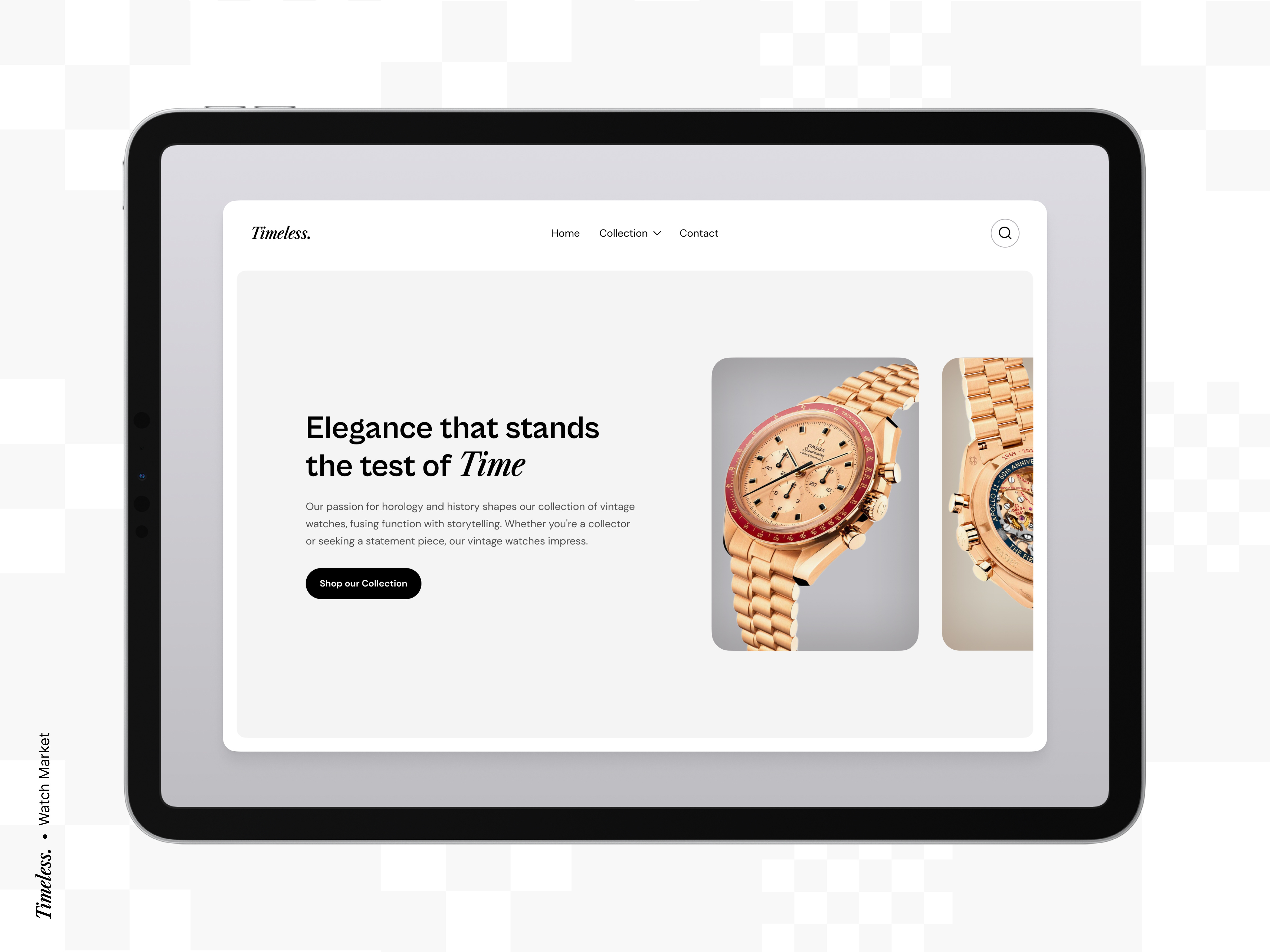 Watch Market - Hero Variants bordeaux clean figma french designer hero interface design market simple ui variants watch watches watchmaking website