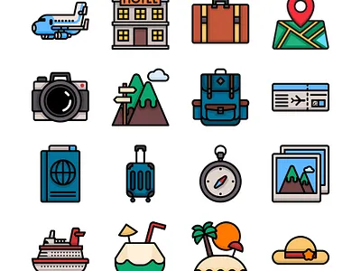 Icons icon illustration travel vector