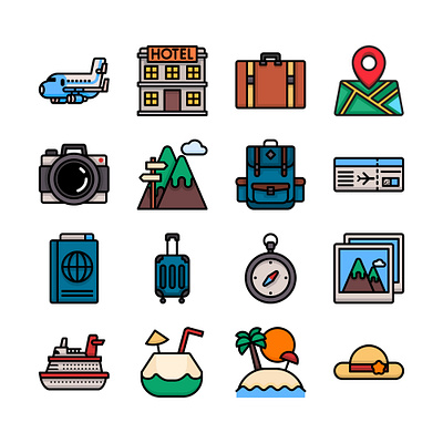 Icons icon illustration travel vector