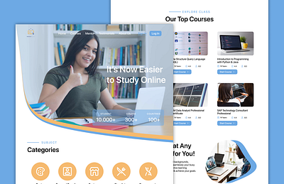 Daily UI Challenge - D16 - a Landing Page for Online Course app course online landing page daily ui challenge design education landing page landing page online school landing page ui uidesign website landing page