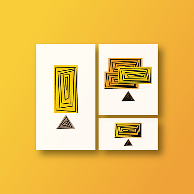 H-4 fall frame illustration line minimal modern modern art print stripe tree triangle vector wall yellow