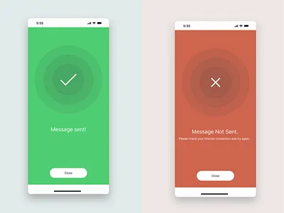Success/Error message screen design error error message error screen green ios minimal mob mobile ui red success success message ui ux