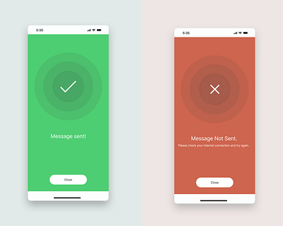 Success/Error message screen design error error message error screen green ios minimal mob mobile ui red success success message ui ux