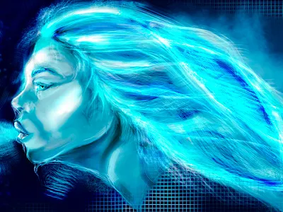 Just Breath art blue creative art design digital digital art digital drawing digital fantasy digital illustration digital painting fantasy art fantasy portrait graphic design illustration inspiration inspired portrait sketchbook