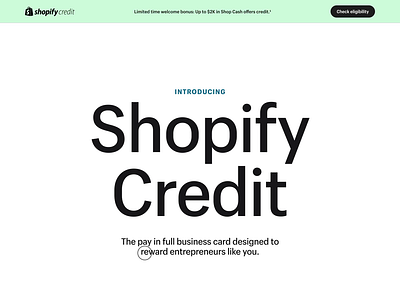 Shopify Credit Web Interaction animation branding motion graphics ui