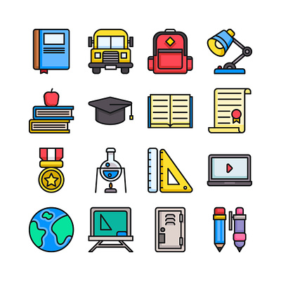 Icons education icons illustration vector